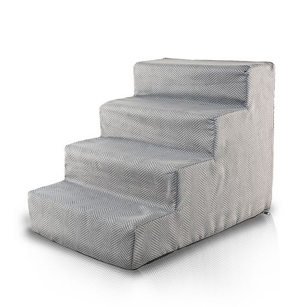 Precious Tails High Density Foam 4 Steps Pet Stairs - Gray