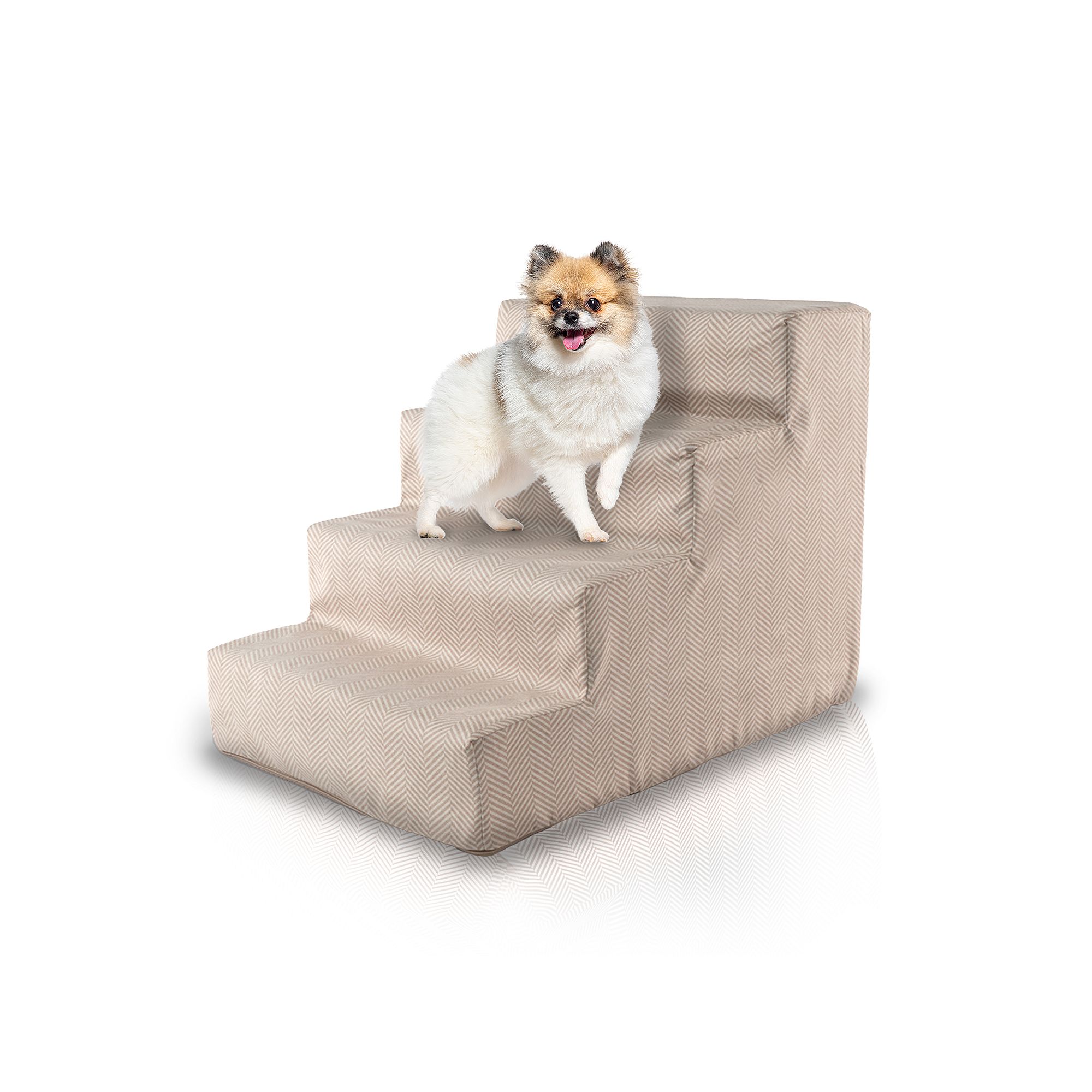 Precious Tails Striped High Density Foam 4 Steps Pet Stairs, Green