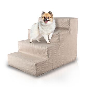 Precious Tails Striped High Density Foam 4 Steps Pet Stairs