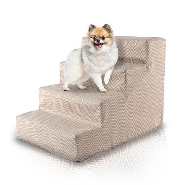 Precious Tails High Density Foam 4 Steps Pet Stairs - Khaki