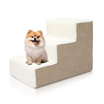 Precious Tails High Density Foam Sherpa 3 Steps Pet Stairs