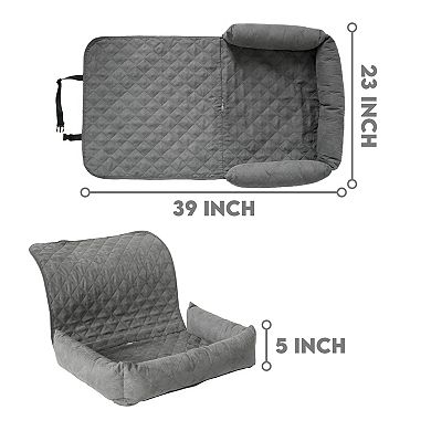 Precious Tails Quilted Bolster Car Seat Cover