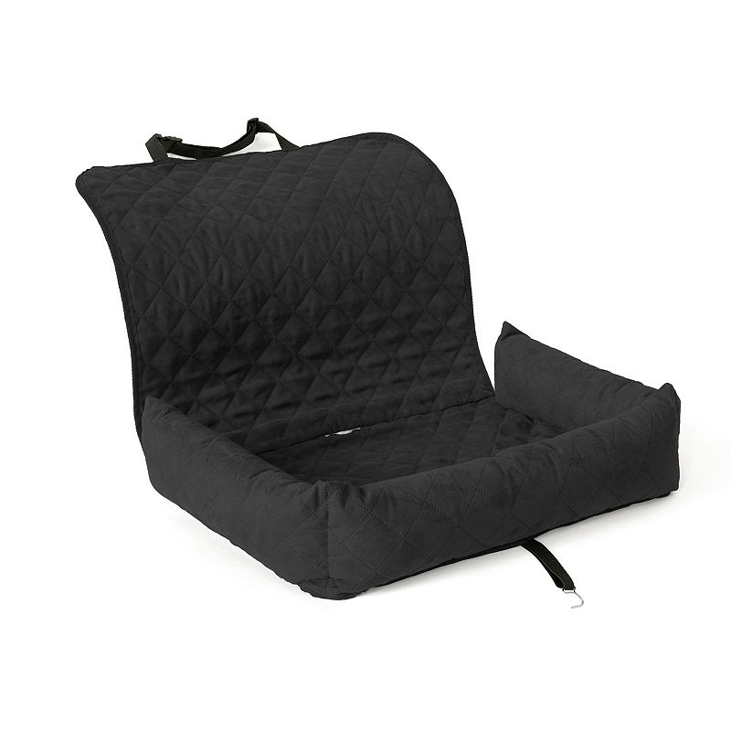 Precious Tails Quilted Bolster Car Seat Cover, Black