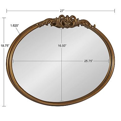 Kate and Laurel Arendahl Traditional Oval Ornate Wall Mirror