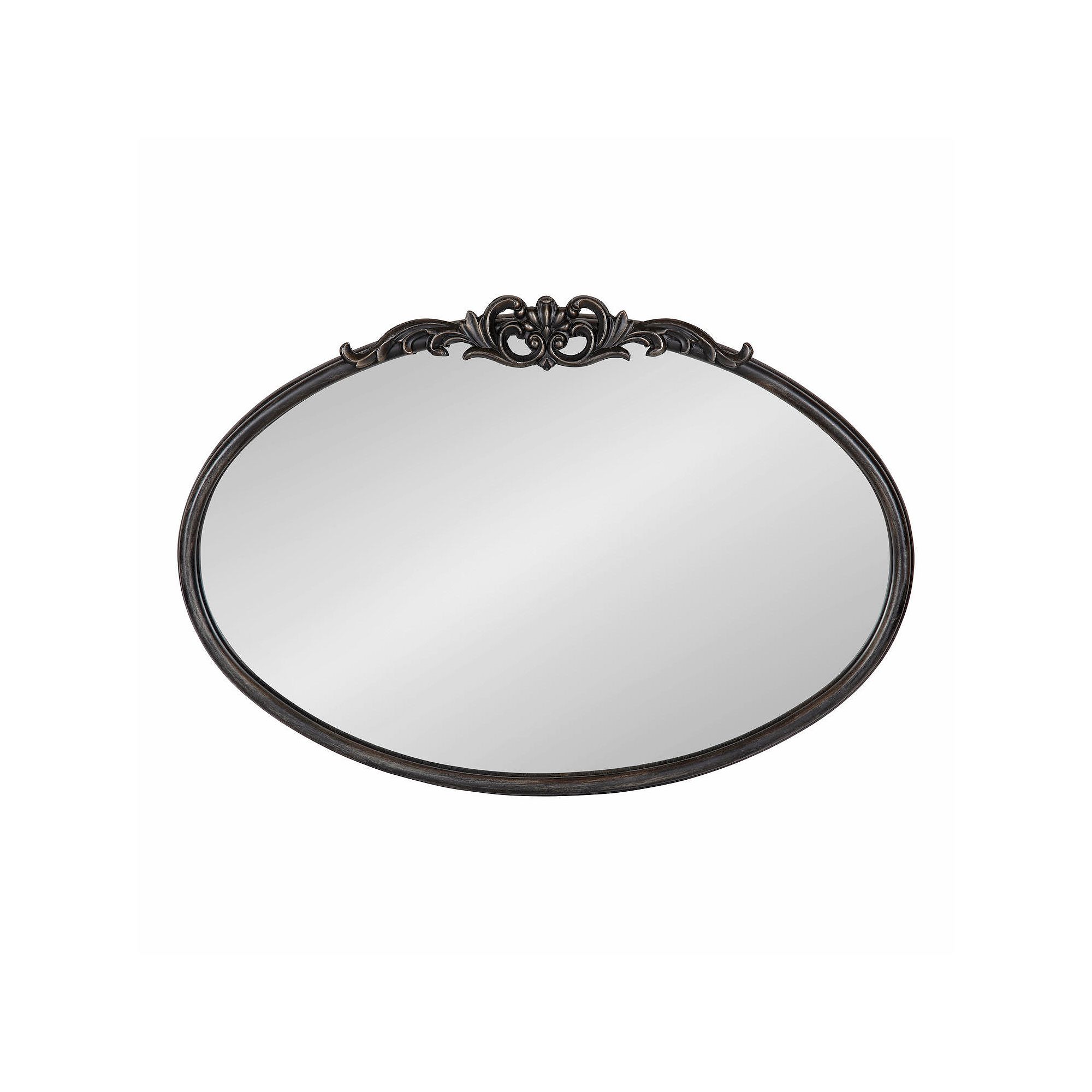 Kate and Laurel Arendahl Traditional Oval Ornate Wall Mirror, Black