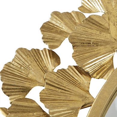 Martha Stewart Eden Gold Finish Ginkgo Round Wall Mirror