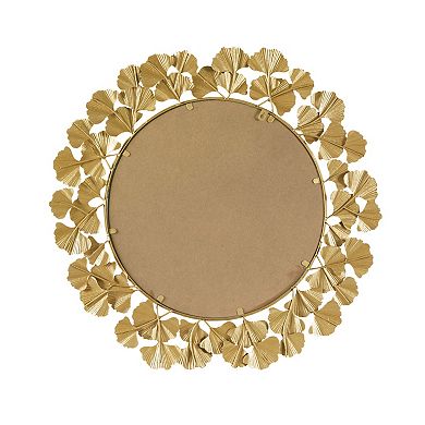 Martha Stewart Eden Gold Finish Ginkgo Round Wall Mirror