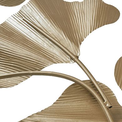 Madison Park Faye Gold Foil Ginkgo Leaf Metal Wall Decor