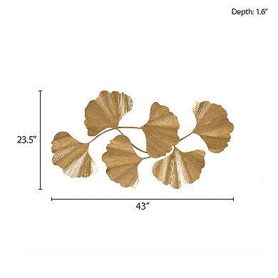 Martha Stewart Faye Gold Foil Ginkgo Leaf Wall Decor