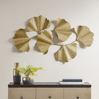 Madison Park Faye Gold Foil Ginkgo Leaf Metal Wall Decor