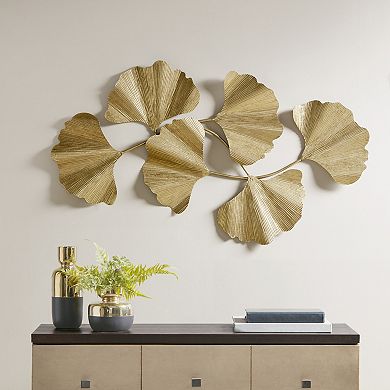 Martha Stewart Faye Gold Foil Ginkgo Leaf Wall Decor