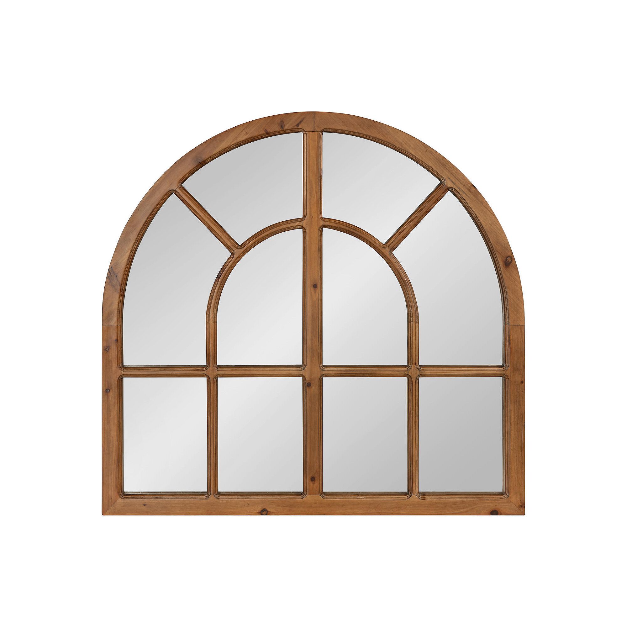 Kate and Laurel Boldmere Windowpane Arch Wall Mirror, Brown