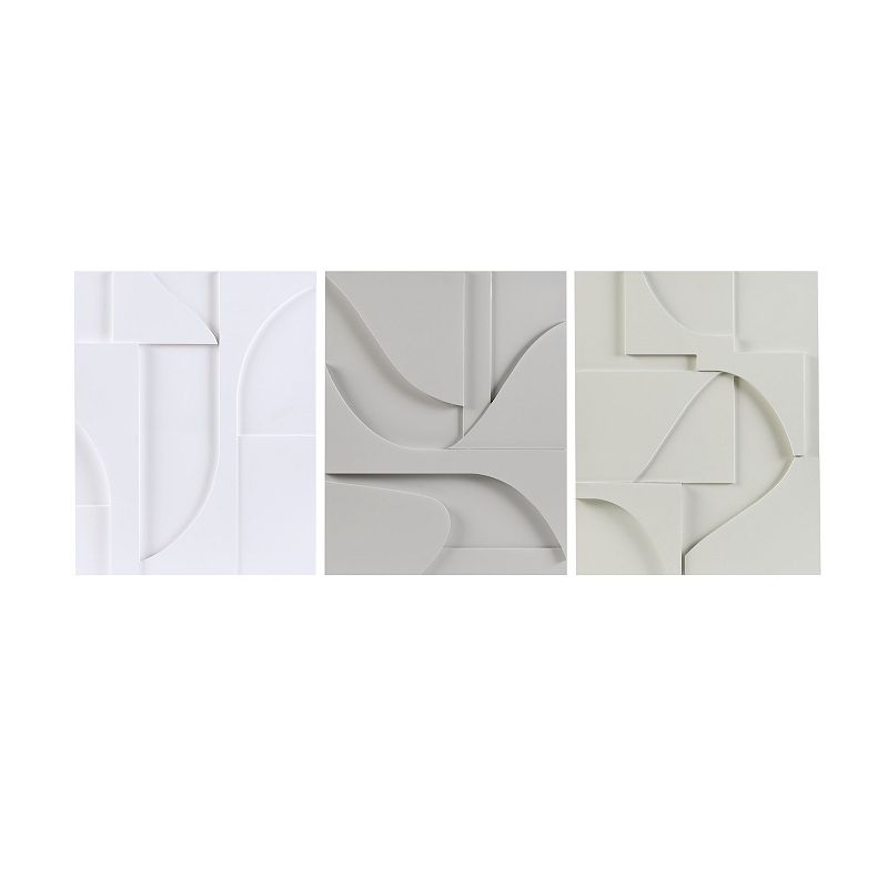 Martha Stewart 3pc Geometric MDF Wood Carved Wall Decor Set