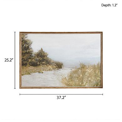 Madison Park Lake Walk Landscape Framed Canvas Wall Art