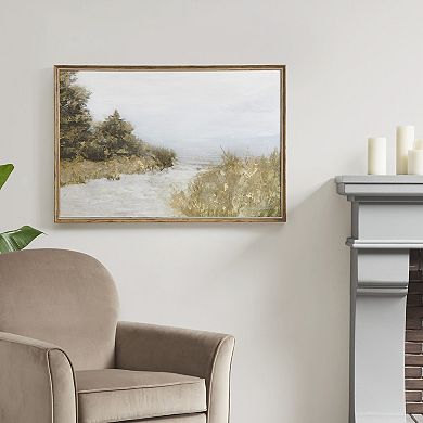 Madison Park Lake Walk Landscape Framed Canvas Wall Art