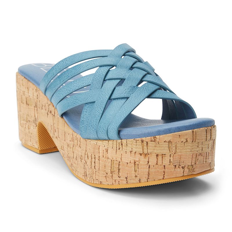 Beach by Matisse Daydream Womens Heeled Slide Sandals, Size: 5, Med Blue