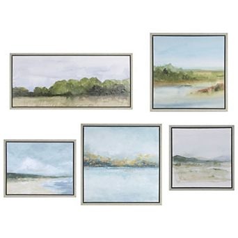 Madison Park Vista Landscape Gallery Framed Canvas Wall Art 5 pc Set