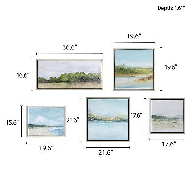 Martha Stewart Vista Landscape Gallery Framed Wall Art 5-piece Set