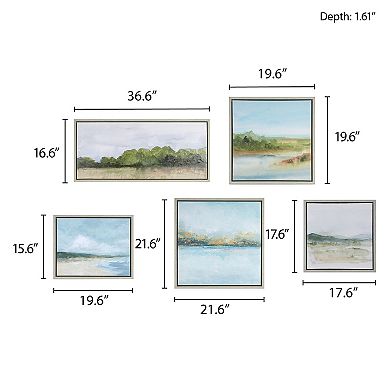 Madison Park Vista Landscape Gallery Framed Wall Art 5-piece Set