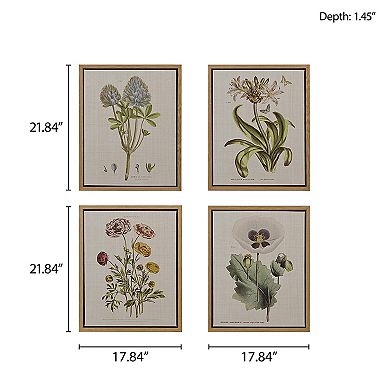 Martha Stewart Herbal Botany Framed Wall Art 4-piece Set