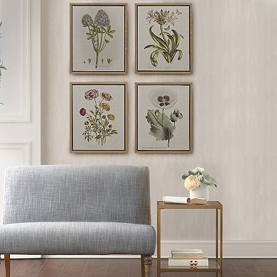 Madison Park Herbal Botany Framed Canvas Wall Art 4-piece Set