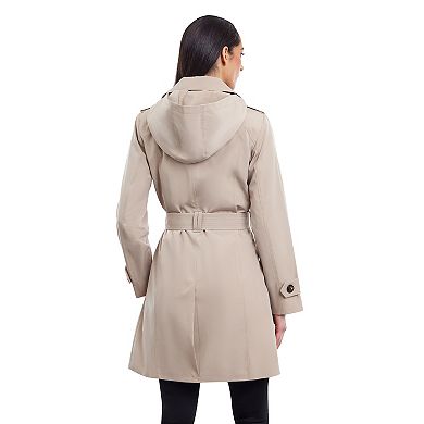 Women's London Fog Water-Repellant Double Breasted Trench Coat