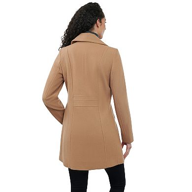 Women's London Fog Single Breasted Wool Blend Coat