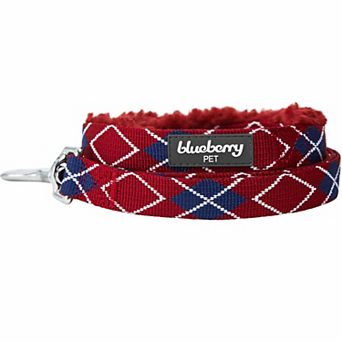 Dog Leash in Scottish Argyle with Soft & Comfortable Sherpa Fleece Handle