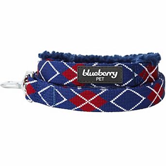 Dog Leash in Scottish Argyle with Soft & Comfortable Sherpa Fleece Handle