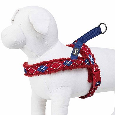 Soft & Comfy Sherpa Fleece Padded Chest Dog Harness in Scottish Argyle