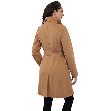 Women's London Fog Wrap Wool Blend Coat