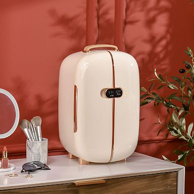 Portable Beauty Fridge Professional Skincare Fridge W/led Lighting & Timer Green
