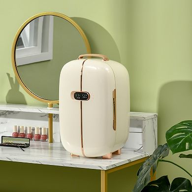 Portable Beauty Fridge Professional Skincare Fridge W/led Lighting & Timer White