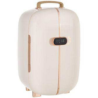 Portable Beauty Fridge Professional Skincare Fridge W/led Lighting & Timer White