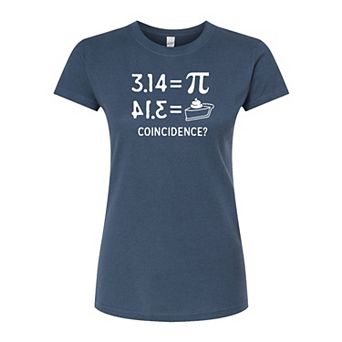 Juniors' "Pi Equals Pie" Fitted Graphic Tee