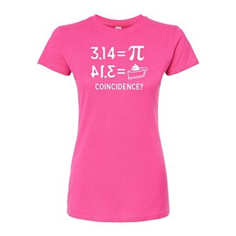 Juniors' "Pi Equals Pie" Fitted Graphic Tee