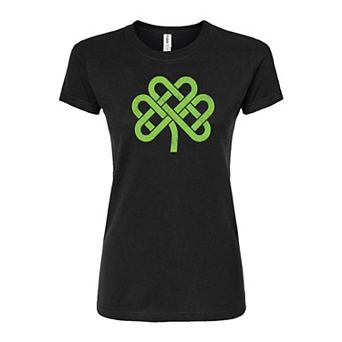 Juniors' St. Patrick's Day Celtic Shamrock Fitted Graphic Tee