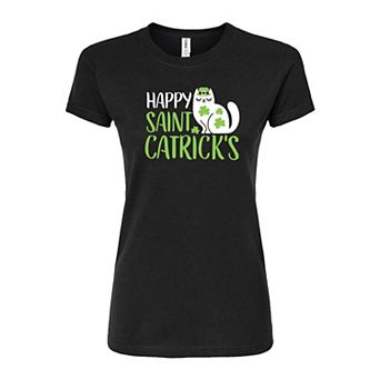 Juniors' "Saint Catrick's Day" St. Patrick's Day Fitted Graphic Tee