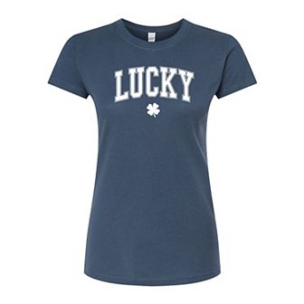 Juniors' Collegiate "Lucky" St. Patrick's Day Fitted Graphic Tee