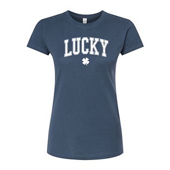 Juniors' Collegiate "Lucky" St. Patrick's Day Fitted Graphic Tee