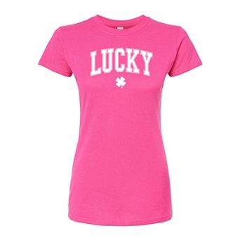 Juniors' Collegiate "Lucky" St. Patrick's Day Fitted Graphic Tee