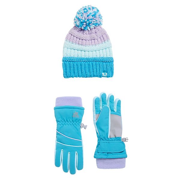 Girls 416 ZeroXposur Winter Fashion Beanie & Ski Gloves Set