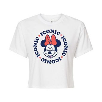 Disney's Minnie Mouse Juniors' Iconic Cropped Graphic Tee