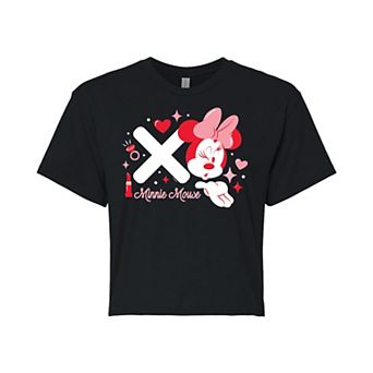 Disney's Minnie Mouse Juniors' Cropped Graphic Tee XO Cropped Graphic Tee