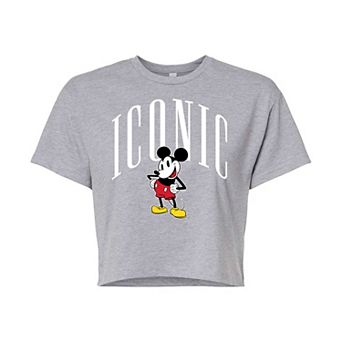 Disney's Mickey Mouse Juniors' Iconic Cropped Graphic Tee