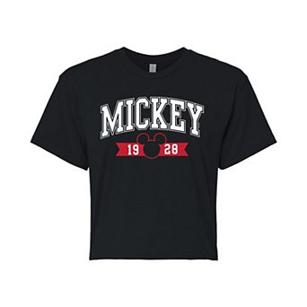 Disney's Mickey Mouse Juniors' 1928 Cropped Graphic Tee