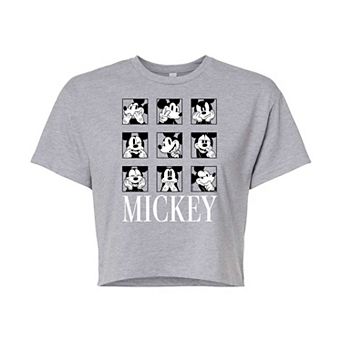 Disney's Mickey Mouse Juniors' Expressions Cropped Graphic Tee