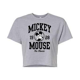 Disney's Mickey Mouse Juniors' Collegiate Cropped Tee