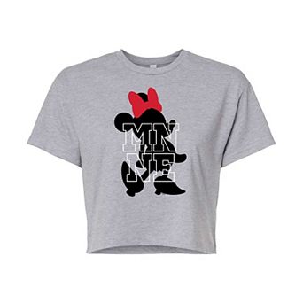 Disney's Minnie Mouse Juniors' Silhouette Cropped Tee