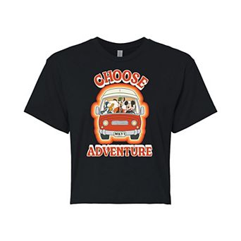 Disney's Mickey Mouse, Goofy & Donald Duck Juniors' Choose Adventure Cropped Tee